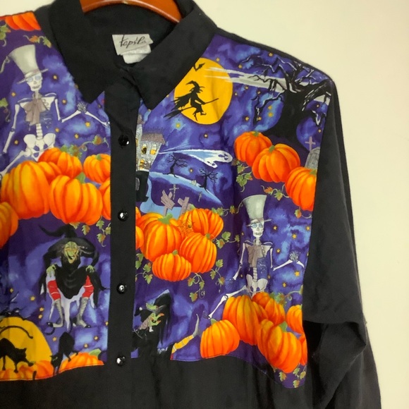 Tap & Co *Vintage* Black Halloween Shirt Size 16 - Picture 2 of 6